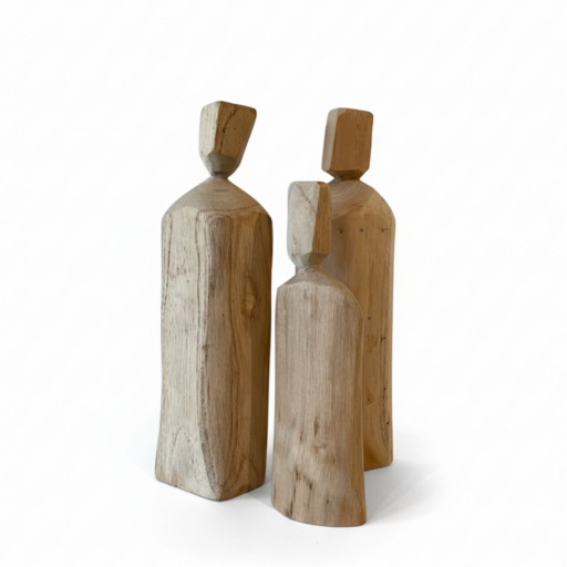 Minimalistische Houten Beeldenfamilie