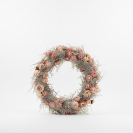 Rustieke Droogbloemen Krans 'Pastel Droom